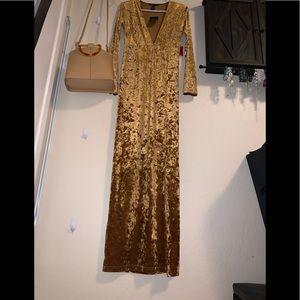 New Gold Velvet Dress Medium